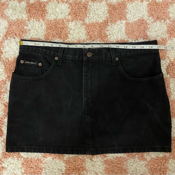 Vintage Betsey Johnson Jeans Black Denim Mini Skirt Sz L - Picture 7 of 9